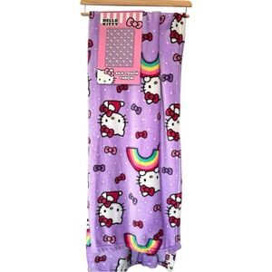 Hello Kitty Purple Blanket with Rainbow Design